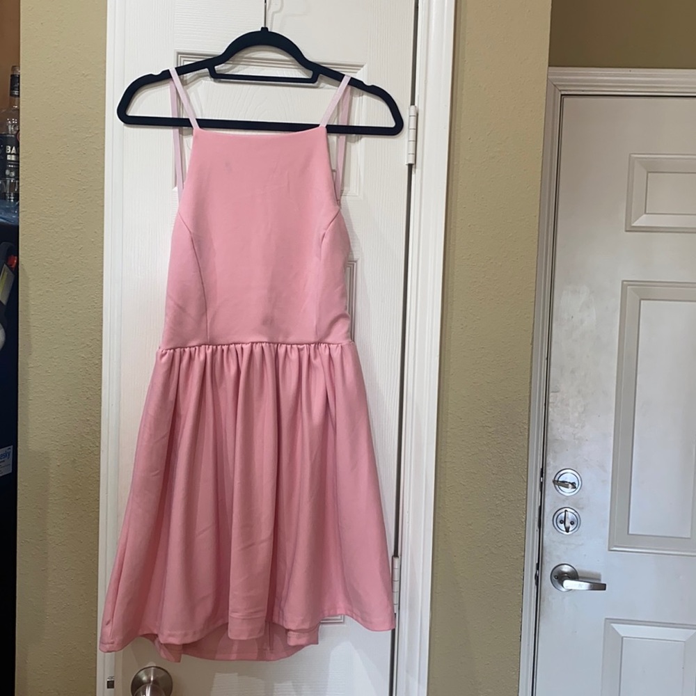 Pink backless dress WITH pockets!